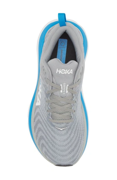 Shop Hoka Gaviota 5 Running Shoe In Limestone / Diva Blue