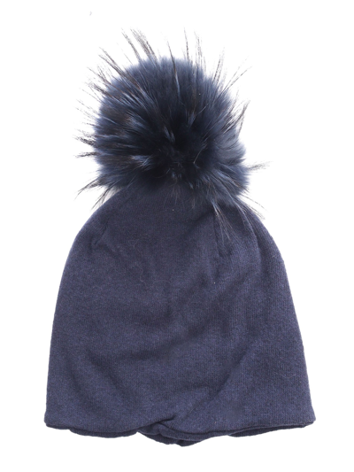 Shop Magil Real Murmasky Fur Beanie In Blue