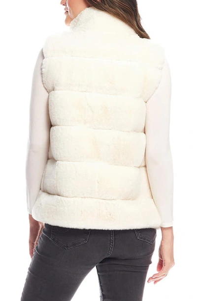 Shop Donna Salyers Fabulous-furs Posh Faux Fur Puffer Vest In Ivory
