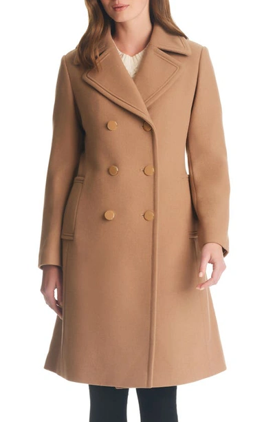 Shop Kate Spade Double Breasted Wool Blend Coat In Camel