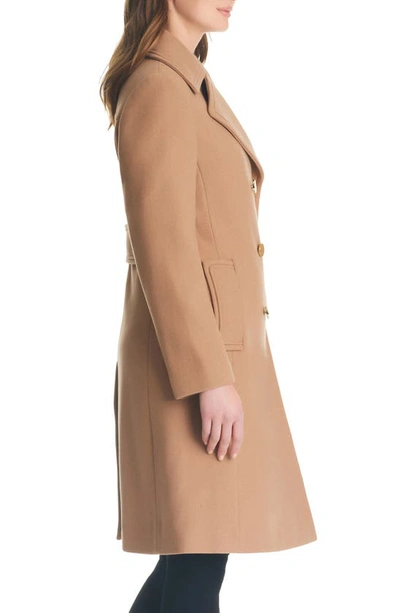 Shop Kate Spade Double Breasted Wool Blend Coat In Camel