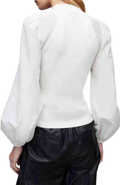 Shop Allsaints Cleo Balloon Sleeve Top In Optic White