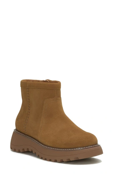 Shop Lucky Brand Chameli Platform Bootie In Rich Saddle Wpsude