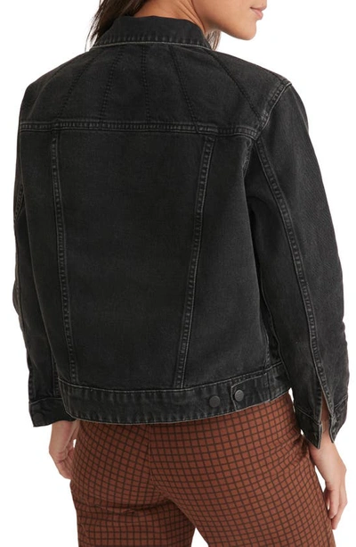 Marine Layer Oversize Denim Jacket In Washed Black