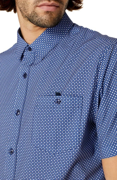 Shop 7 Diamonds Deep Water Short Sleeve Button-up Shirt In Blue
