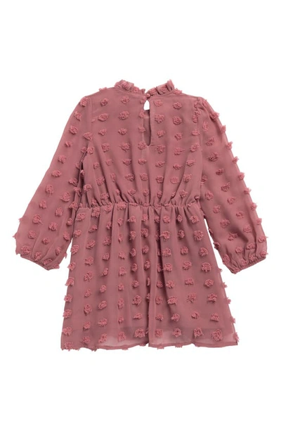 Shop Bcbg Kids' Long Sleeve Chiffon Dress In Pink Multi