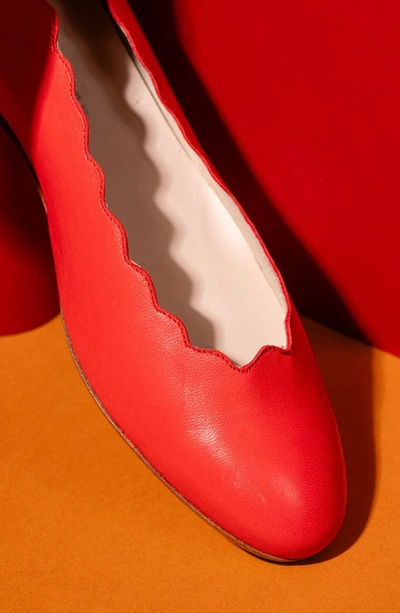 Patricia Green Palm Beach Scalloped Ballet Flat In Red