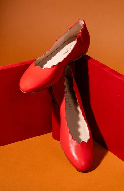 Patricia Green Palm Beach Scalloped Ballet Flat In Red