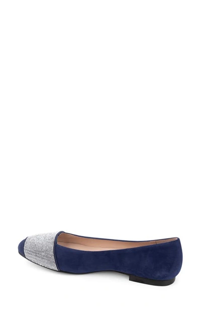 Patricia Green Milan Embellished Ballet Flat In Navy Suede