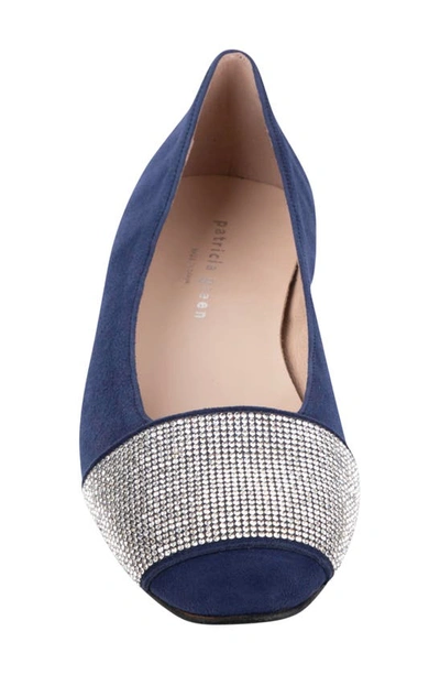 Patricia Green Milan Embellished Ballet Flat In Navy Suede