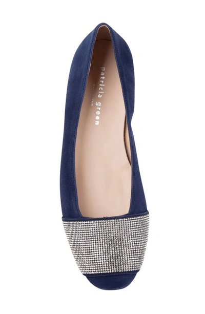 Patricia Green Milan Embellished Ballet Flat In Navy Suede