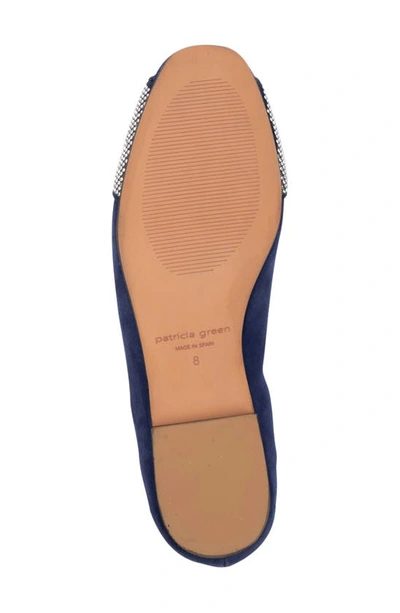 Patricia Green Milan Embellished Ballet Flat In Navy Suede