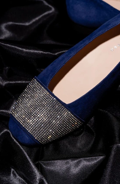 Shop Patricia Green Milan Embellished Ballet Flat In Navy Suede