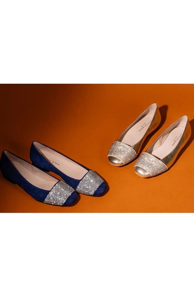 Patricia Green Milan Embellished Ballet Flat In Navy Suede