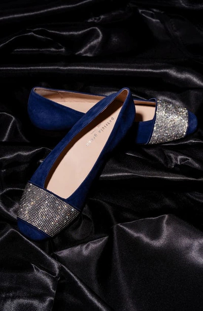 Patricia Green Milan Embellished Ballet Flat In Navy Suede
