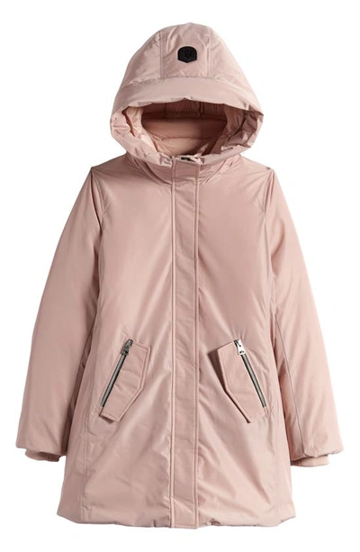 Shop Mackage Kids' Shayna-t 800 Fill Power Down Jacket With Bib In Petal