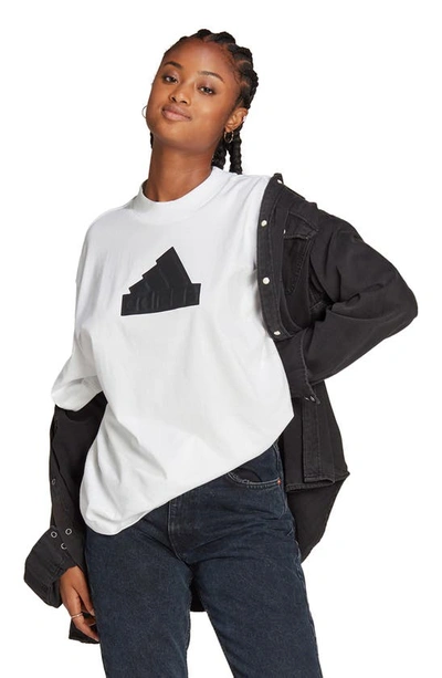 Shop Adidas Originals Badge Of Sport Oversize Cotton Jersey T-shirt In White