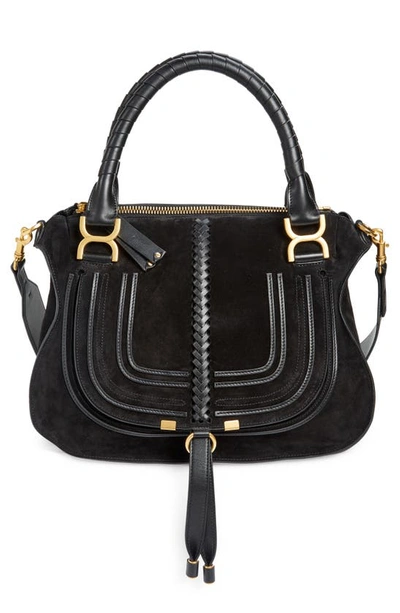 Shop Chloé Medium Marcie Leather Satchel In Black 001