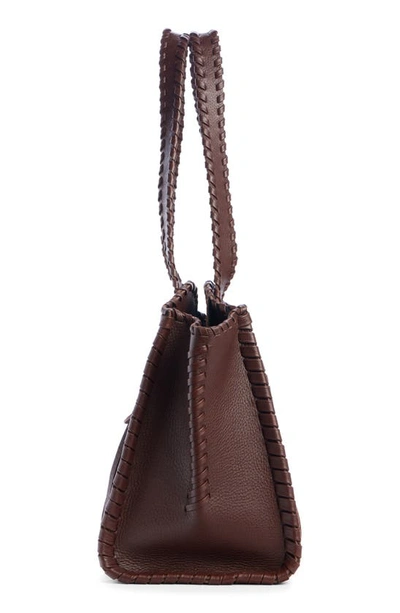 Shop Chloé Mony Leather Tote In Chocolate 25c