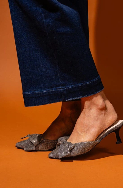 Patricia Green Malibu Kitten Heel Mule In Gold Metallic Shimmer