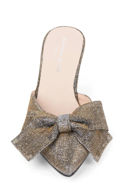 Patricia Green Malibu Kitten Heel Mule In Gold Metallic Shimmer