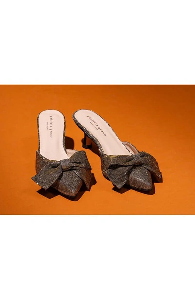 Patricia Green Malibu Kitten Heel Mule In Gold Metallic Shimmer