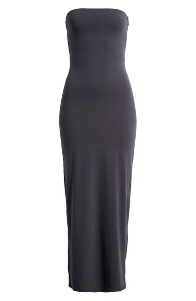 Shop Skims Fits Everybody Strapless Body-con Dress In Graphite