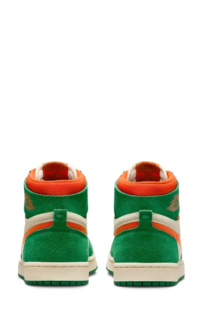Shop Jordan Air  1 Zoom Comfort 2 High Top Sneaker In Pine Green/ Orange/ Muslin