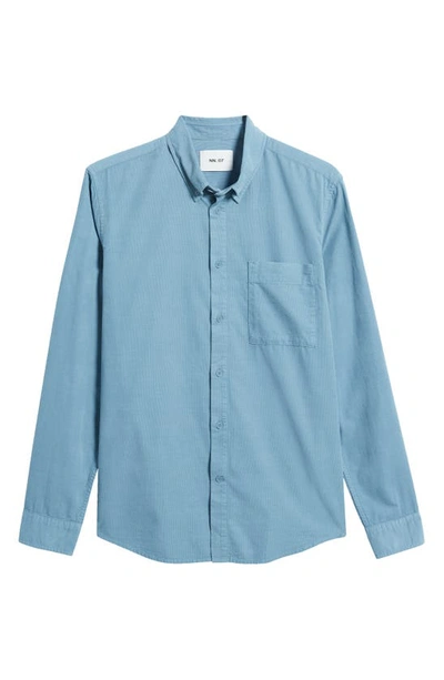 Shop Nn07 Arne 5082 Solid Button-down Shirt In Dust Blue