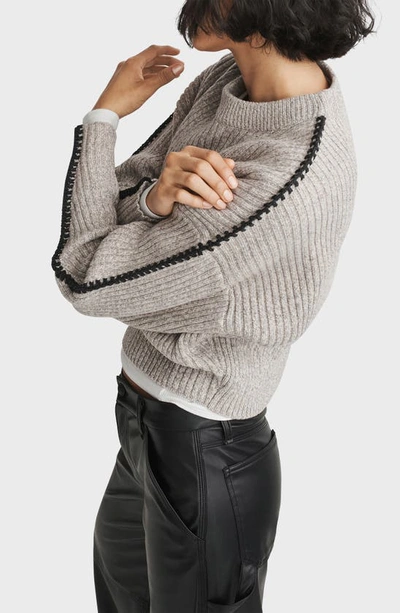 Shop Rag & Bone Ingrid Crewneck Wool Sweater In Oat