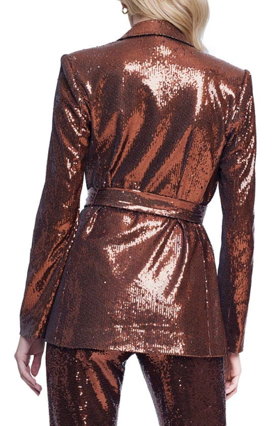 Shop L Agence Jordana Sequin Wrap Jacket In Bronze