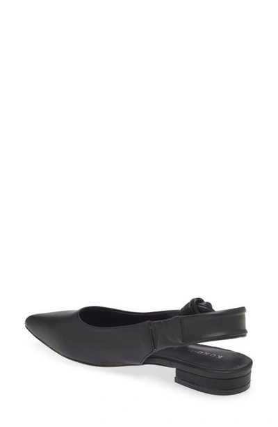 Shop Koko + Palenki Understated Slingback Pointed Toe Flat In Black Leather