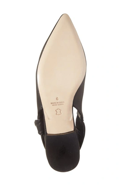 Shop Koko + Palenki Understated Slingback Pointed Toe Flat In Black Leather