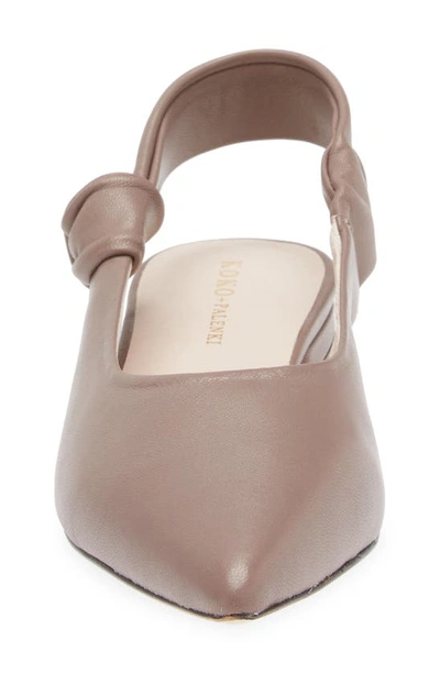 Shop Koko + Palenki Understated Slingback Pointed Toe Flat In Taupe Leather