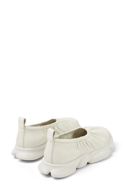Camper Karst Leather Ballerina Shoes In White Natural
