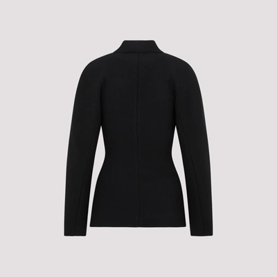 Shop Alaïa Cinched Jacket In Black