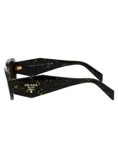 Shop Prada Sunglasses In 19d01t Black/yellow Marble