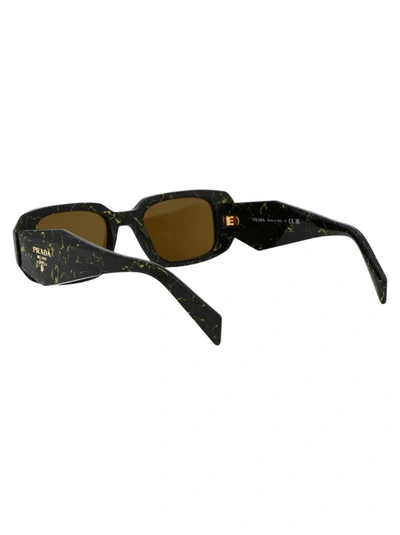 Shop Prada Sunglasses In 19d01t Black/yellow Marble