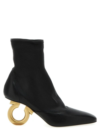 Shop Ferragamo 'adhar' Ankle Boots In Black