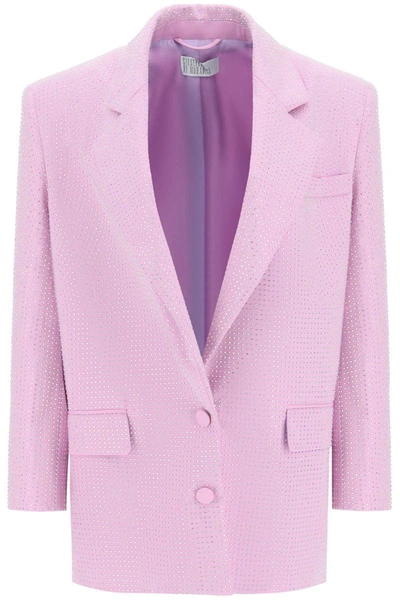 Shop Giuseppe Di Morabito Stretch Cotton Jacket With Crystals In Pink