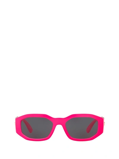 Versace Eyewear Rectangular Frame Sunglasses In Fuxia Fluo