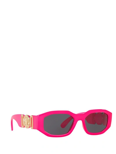 Versace Eyewear Rectangular Frame Sunglasses In Fuxia Fluo