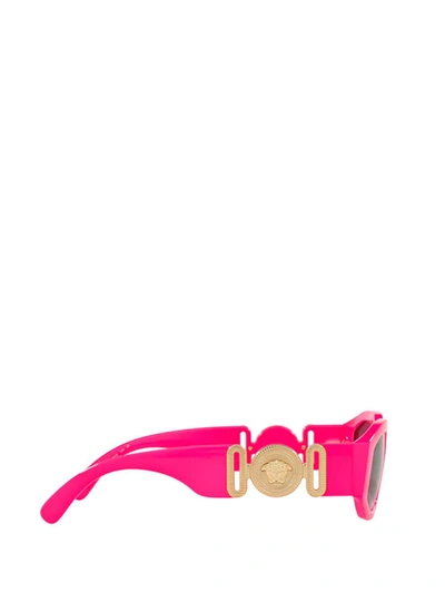 Versace Eyewear Rectangular Frame Sunglasses In Fuxia Fluo