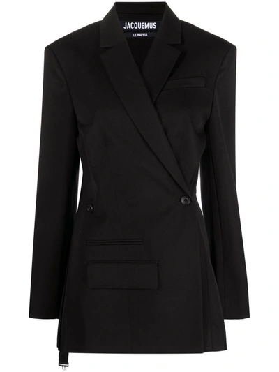 Shop Jacquemus La Veste Tibau Blazer Jacket In Black