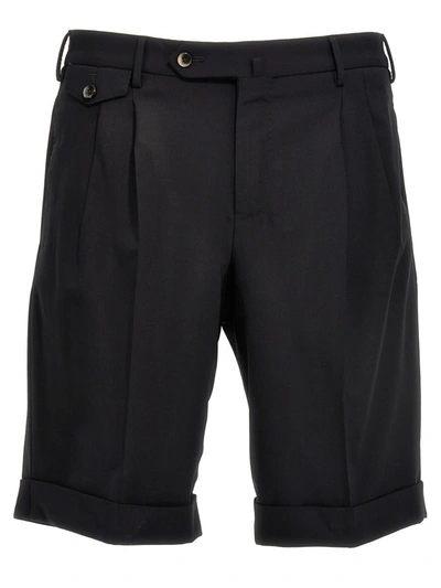 Shop Pt Torino Wool Bermuda Shorts In Black