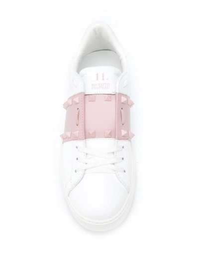 Shop Valentino Garavani Rockstud Untitled Leather Sneakers In Pink
