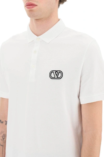 Shop Valentino Vlogo Signature Polo Shirt In White