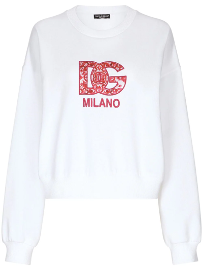 Shop Dolce & Gabbana Sweatshirt With Print In White