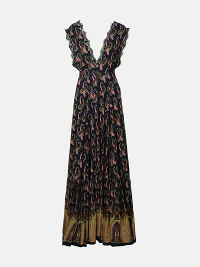 Shop Etro 'paisley' Dress In Black Viscose Blend