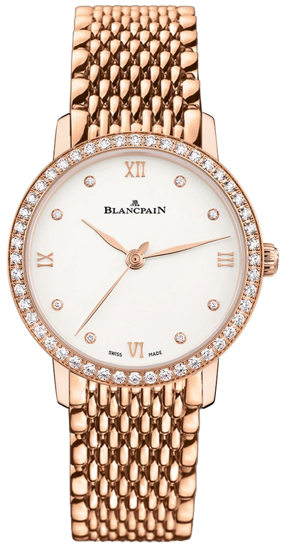 Pre-owned Blancpain Villeret Ladies Automatic Watch 6104-2987-mmb In Gold / Gold Tone / Rose / Rose Gold / Rose Gold Tone / Silver